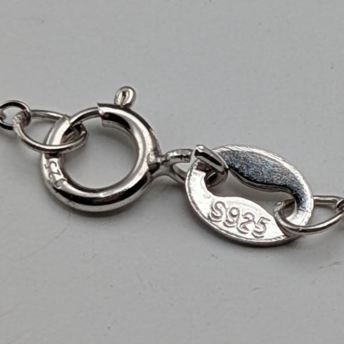 復古男孩與女孩銀質吊飾附純銀項鍊 總重6.8g