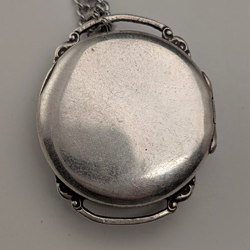 英國復古 純銀錶殼女士手錶吊墜 附純銀項鍊