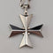 英国復古 純銀製馬爾他十字型墜飾 附純銀項鍊 總重14.3g