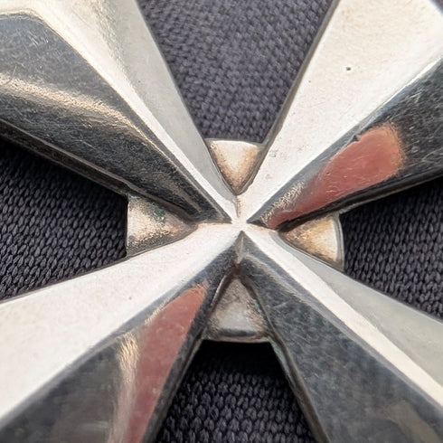 英国復古 純銀製馬爾他十字型墜飾 附純銀項鍊 總重14.3g