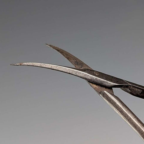 British Antique Pure Silver Handle Grooming Scissors Levi & Salaman