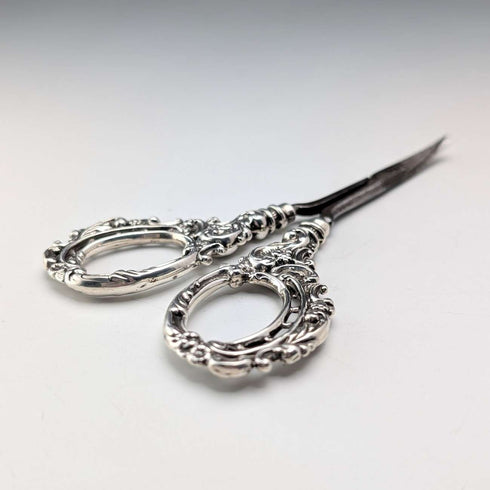 British Antique Pure Silver Handle Grooming Scissors Levi & Salaman