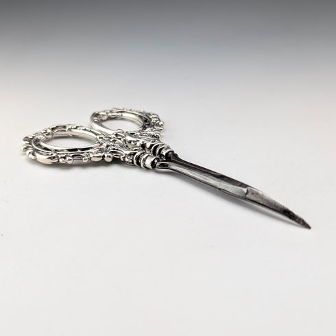 英国古董 純銀製手柄 修容剪刀 Levi & Salaman