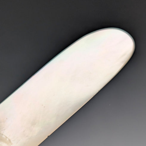 1905年 英國古董 純銀手柄 白蝶貝刀片 信封刀 Adie&Lovekin