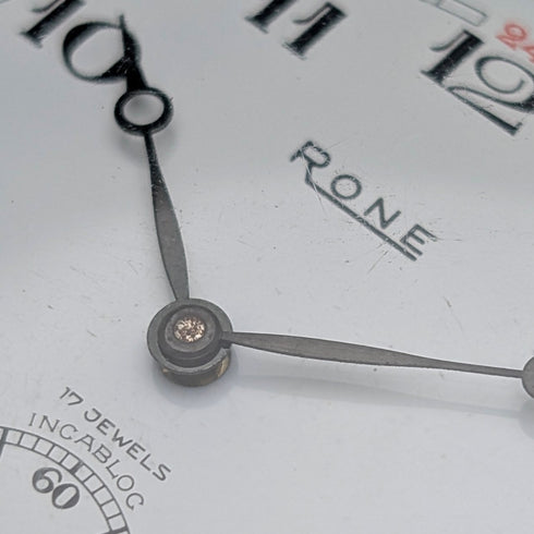 1960年代頃 アンティーク スイスRONE 懐中時計 金張りオープンフェース 動作良好