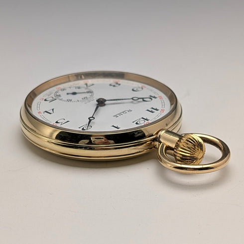 1960年代頃 アンティーク スイスRONE 懐中時計 金張りオープンフェース 動作良好