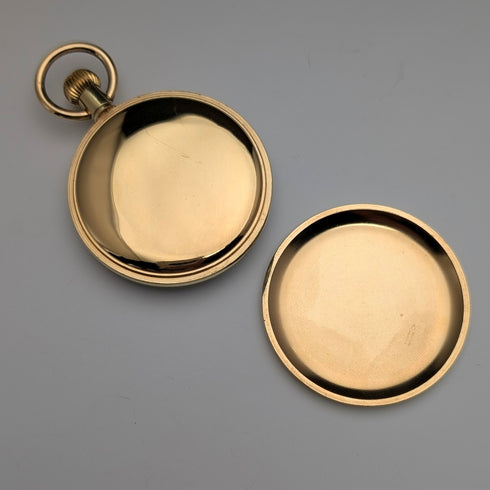 1960年代頃 アンティーク スイスRONE 懐中時計 金張りオープンフェース 動作良好