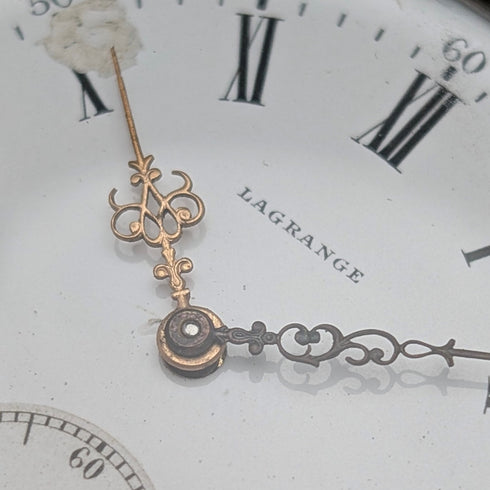 Circa 1900 Antique Lagrange Pocket Watch 800 Silver Case Open Face Works Well