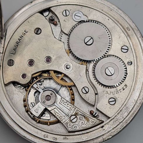 1900年頃 アンティーク ラグランジュ 懐中時計 800シルバーケース オープンフェース 動作良好