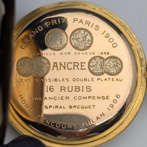 1913年左右 Zenith 懷錶 龍浮雕雕刻 K18金 獵人式錶殼 運作良好