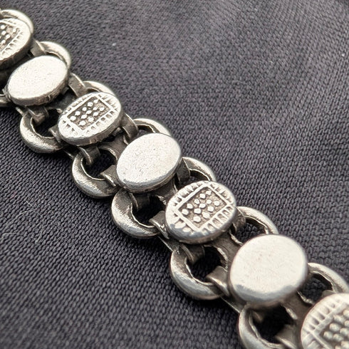 復古純銀花式鏈條項鍊,45厘米,36克