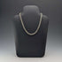 British Vintage Sterling Silver Donut Chain Necklace with Heart Charm, 45cm, 60g
