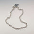 British Vintage Sterling Silver Donut Chain Necklace with Heart Charm, 45cm, 60g