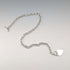 British Vintage Sterling Silver Donut Chain Necklace with Heart Charm, 45cm, 60g