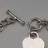 British Vintage Sterling Silver Donut Chain Necklace with Heart Charm, 45cm, 60g