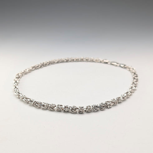 ヴィンテージ 純銀製 ビザンチンチェーン ネックレス 46cm 47g