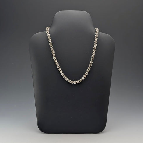 ヴィンテージ 純銀製 ビザンチンチェーン ネックレス 46cm 47g