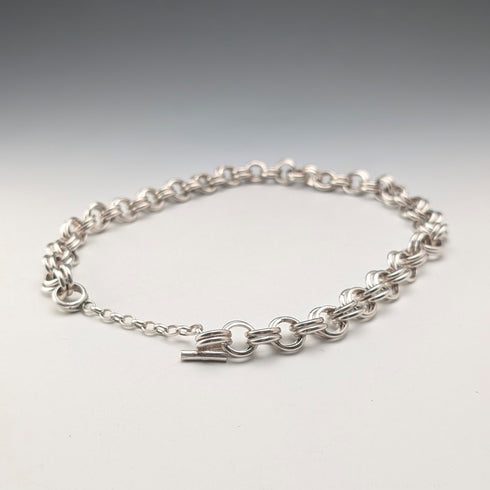 復古純銀雙鏈項鍊,50厘米,106克