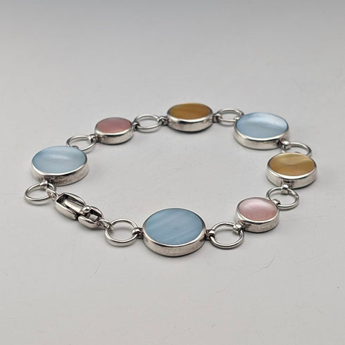 Vintage Sterling Silver & Mother of Pearl Bracelet