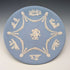 Pair of vintage Wedgwood Jasperware plates, Angel design, 22cm diameter, pale blue ②