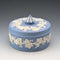 Vintage British Wedgwood Jasperware Round Bonbonniere in Pale Blue