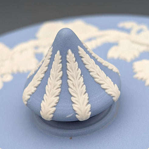 Vintage British Wedgwood Jasperware Round Bonbonniere in Pale Blue