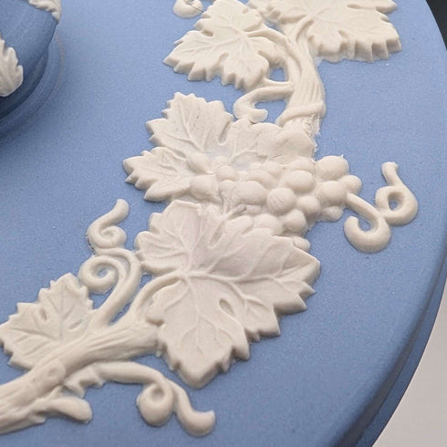 Vintage British Wedgwood Jasperware Round Bonbonniere in Pale Blue