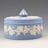 Vintage British Wedgwood Jasperware Round Bonbonniere in Pale Blue