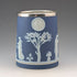 1917 Wedgwood/Elkington Jasperware Mug, Silver Plated, Royal Blue