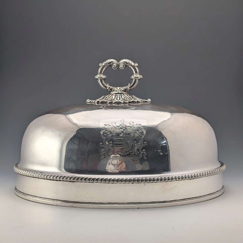 Antique English Cloche, circa 1810, made of Old Sheffield Plate.