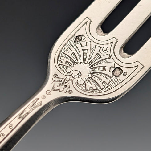 19世紀晚期法國奧迪奧特古董純銀餐具組(6對,總重833克)