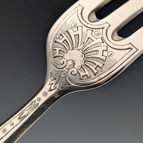 19世紀晚期法國奧迪奧特古董純銀餐具組(6對,總重833克)