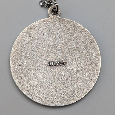 ヴィンテージ 聖クリストファー 純銀製 メダイペンダント① 純銀ネックレス付 計7.4g