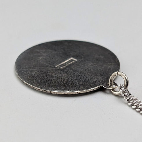 復古聖克里斯多福純銀獎章吊墜②,搭配純銀項鍊,總重5.6克