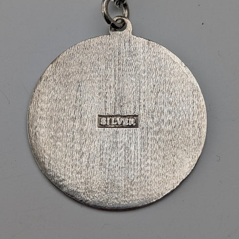 復古聖克里斯多福純銀獎章吊墜②,搭配純銀項鍊,總重5.6克