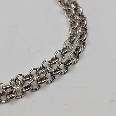 ヴィンテージ ブルドッグヘッド 純銀製ペンダント 純銀ネックレス付 計13.5g