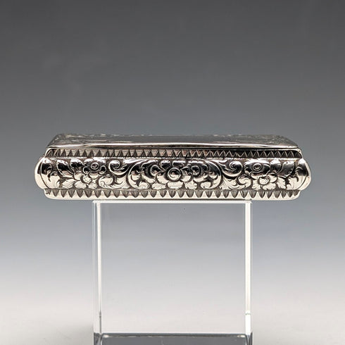 1878年英國古董純銀方形鼻煙盒,重50克,希拉德和托馬森公司出品