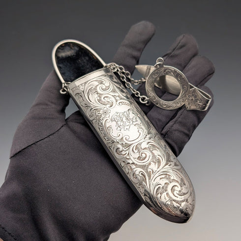 1903年英國古董純銀眼鏡盒,80克,Levi & Salaman