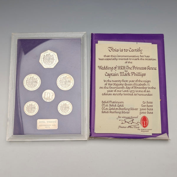 1973年 英国アン王女ご成婚記念 純銀コイン6枚セット 銀重量50g Ppbjoy Mint ltd