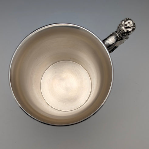 1977年 英国エリザベスⅡ世 戴冠25周年ジュビリー 純銀製マグカップ 302g Birmingham Mint 箱・説明書付き 極美品