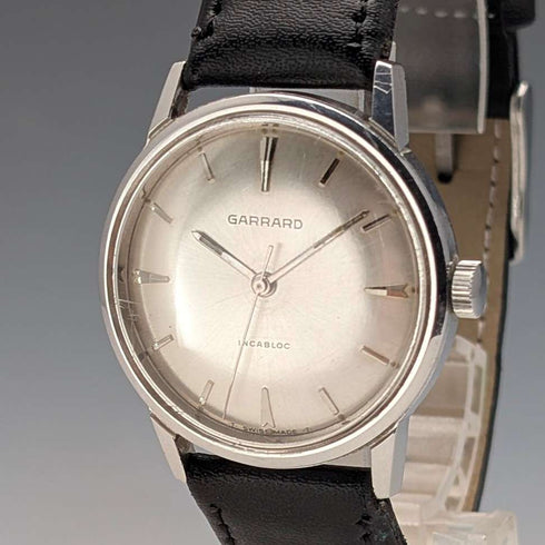 1960s Garrard (UK) Men's Watch, Stainless Steel Case, 17 Jewels Mechanical Movement, with Original Box, Good Working Order.