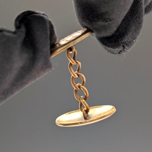 ヴィンテージ ロールドゴールド製 オーバル型カフリンクス カフスボタン