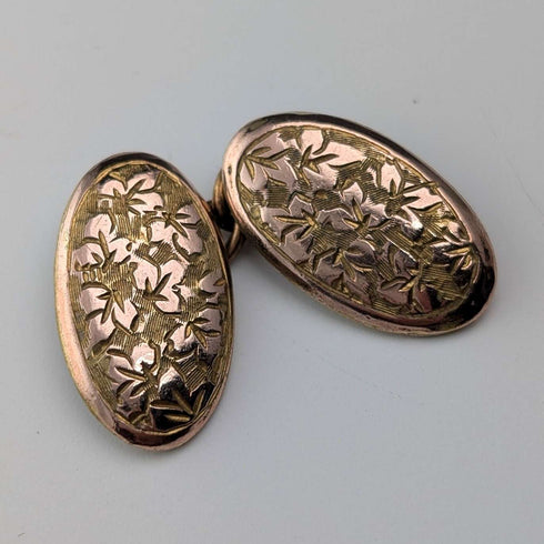 Vintage oval rolled gold cufflinks