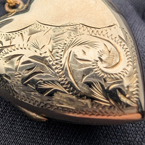 英國復古9克拉黃金心型吊飾盒,搭配玫瑰金項鍊