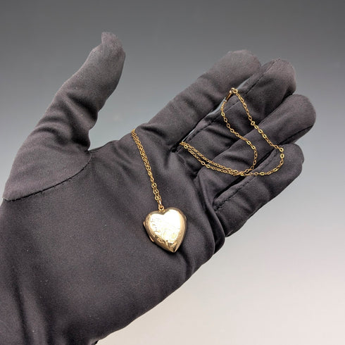 英國復古9克拉黃金心型吊飾盒,搭配玫瑰金項鍊