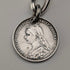 1929 British Vintage Sterling Silver Albert Chain, 42g, British Sixpence Coin Fob