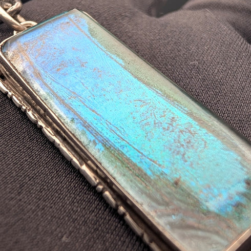 1889 British Antique Fancy Link Sterling Silver Albert Chain, 45g, Morpho Decorated Fob