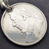 1911 British Antique Sterling Silver Albert Chain, 59g, South African 1 Shilling Coin Fob