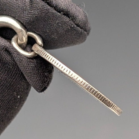 1911 British Antique Sterling Silver Albert Chain, 59g, South African 1 Shilling Coin Fob