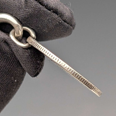 1911 British Antique Sterling Silver Albert Chain, 59g, South African 1 Shilling Coin Fob